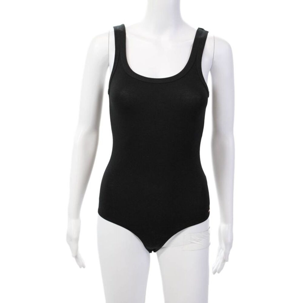 Philanthropy Womens Stretch Scoop Neck Tank Top Bodysuit Black Size XS